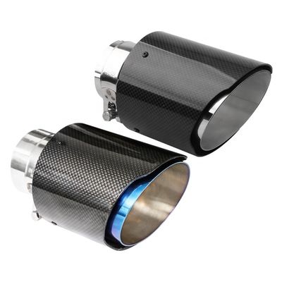 qualità  Universal Automotive Yaoyue Exhaust System Real Carbon Fiber Muffler Tips Exhaust Pipes Stainless Blue 63mm fabbrica